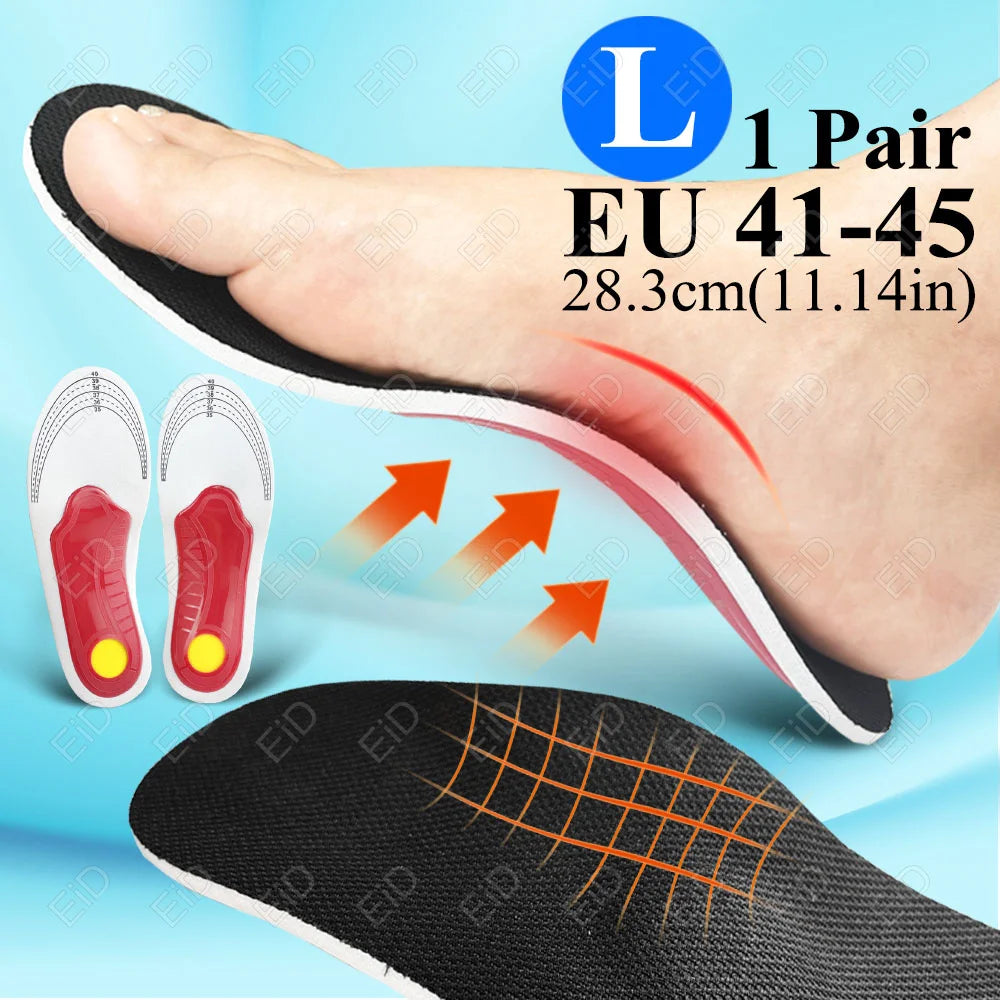 Premium Orthotic Gel Insoles for Flat Foot Support and Plantar Fasciitis Relief - Unisex Arch Support Shoe Inserts