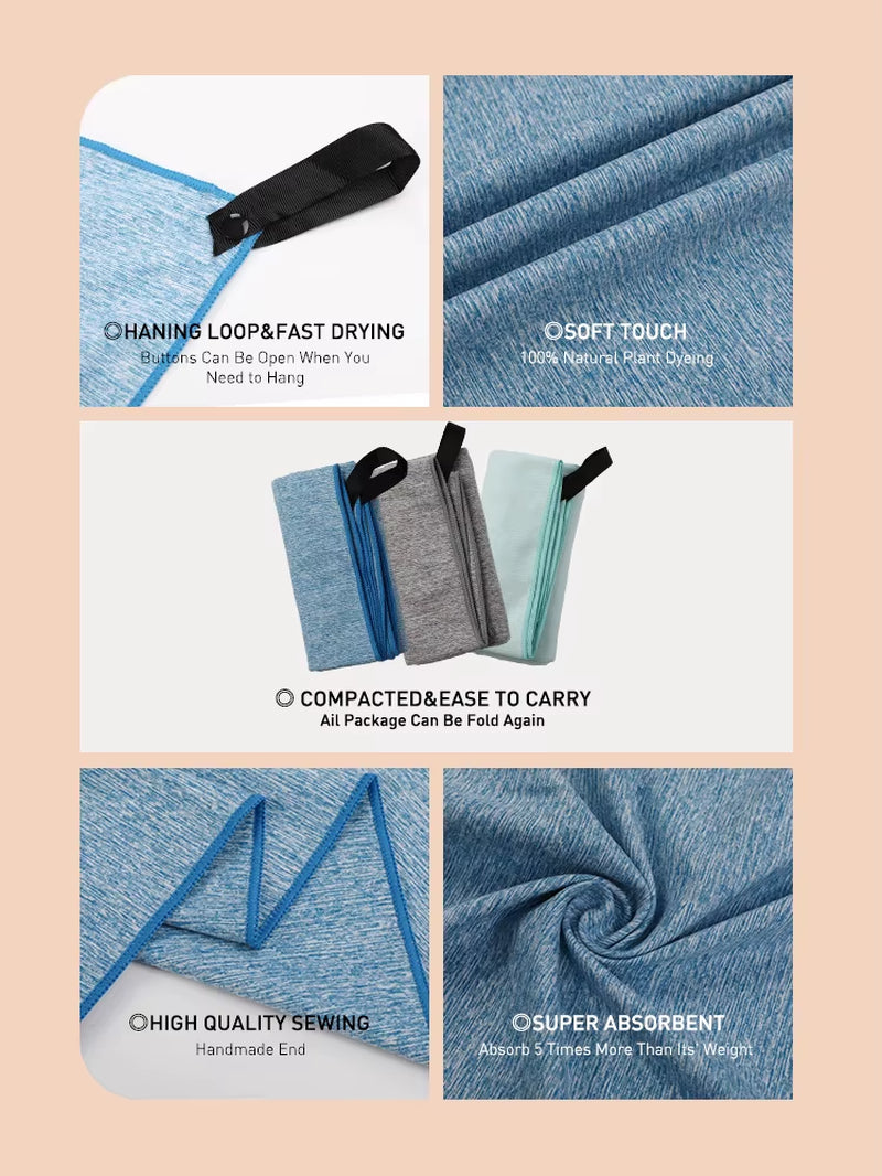 Microfiber Quick-Dry Gym Towel with Silver ION Technology - Odor-Free, Highly Absorbent Workout Gear for Sweat Management (Model M1)