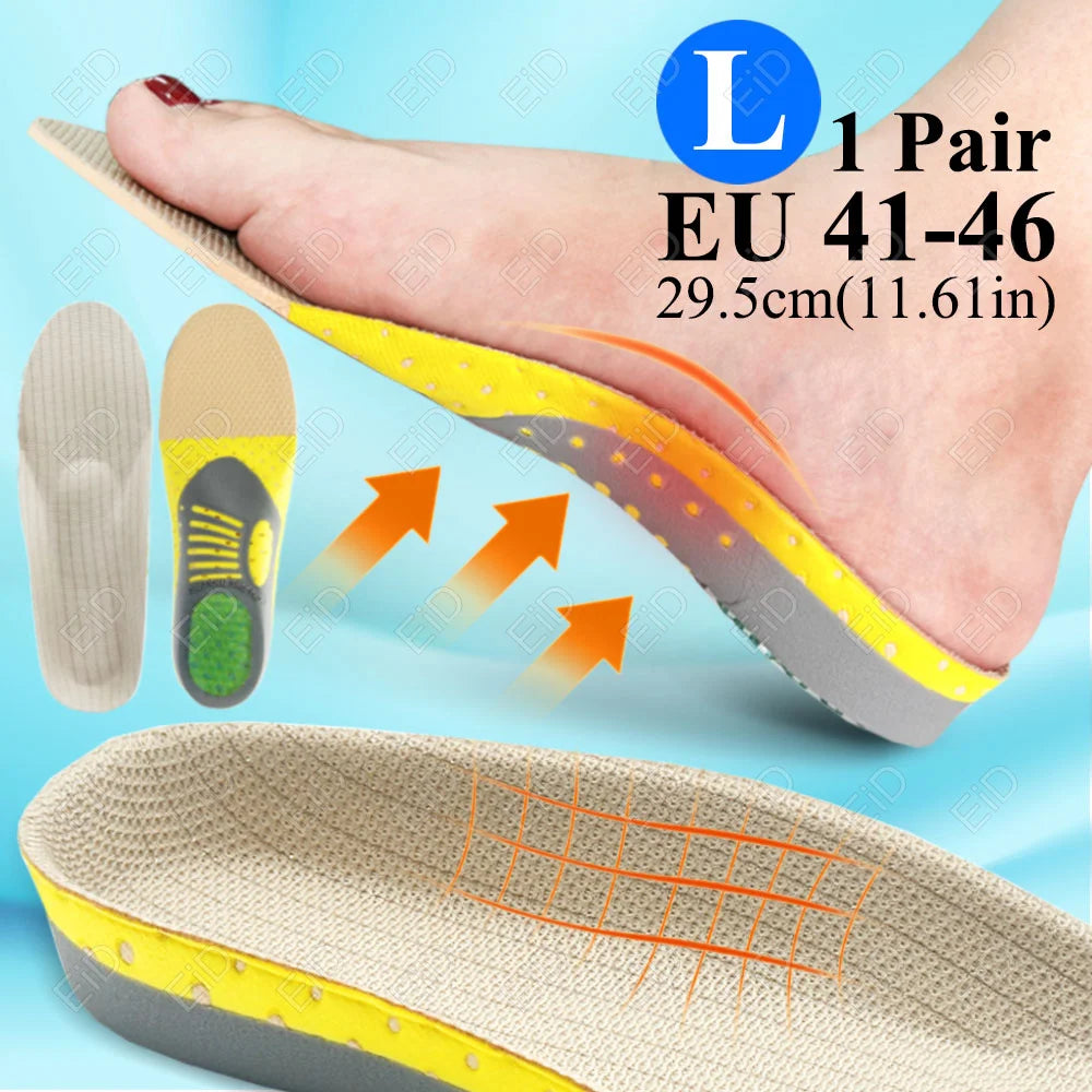 Premium Orthotic Gel Insoles for Flat Foot Support and Plantar Fasciitis Relief - Unisex Arch Support Shoe Inserts