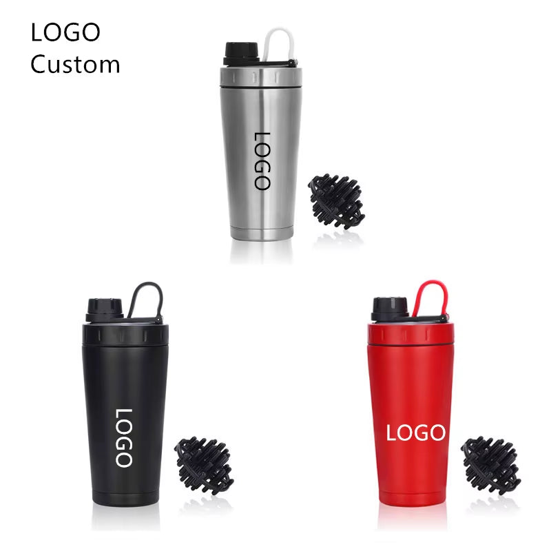 Personalized 20oz Double Wall Vacuum Insulated Stainless Steel Protein Shaker Bottle - Leak Proof Sports Drinkware