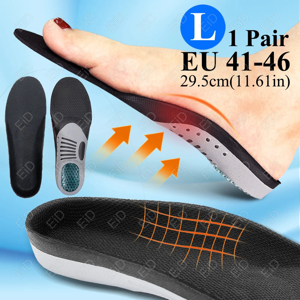 Premium Orthotic Gel Insoles for Flat Foot Support and Plantar Fasciitis Relief - Unisex Arch Support Shoe Inserts