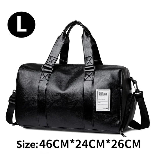 Men's Leather Sports Gym Bag for Footwear - Ideal for Training, Fitness, Yoga, and Travel