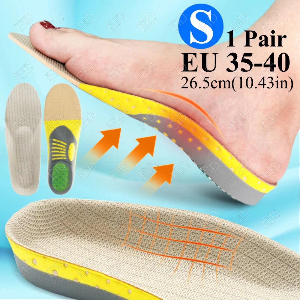 Premium Orthotic Gel Insoles for Flat Foot Support and Plantar Fasciitis Relief - Unisex Arch Support Shoe Inserts