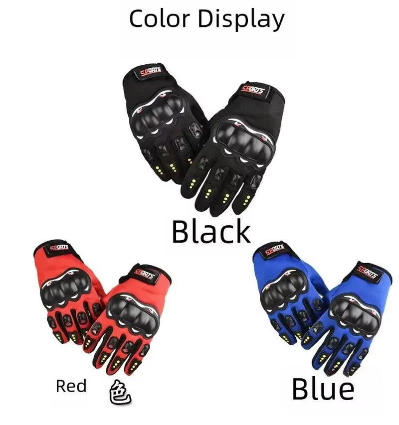 Men's Full-Finger Motorcycle Gloves with Touch Screen Capability for Outdoor Off-Road Sports and Protection Against Falls